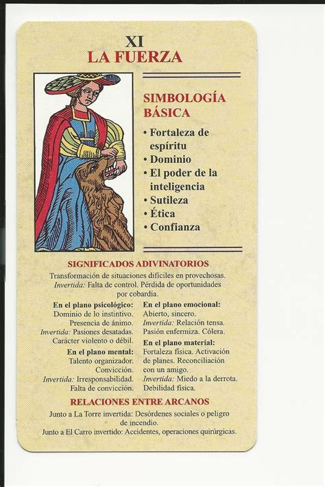 LA FUERZA Carta del Tarot: Significado, Figura y。